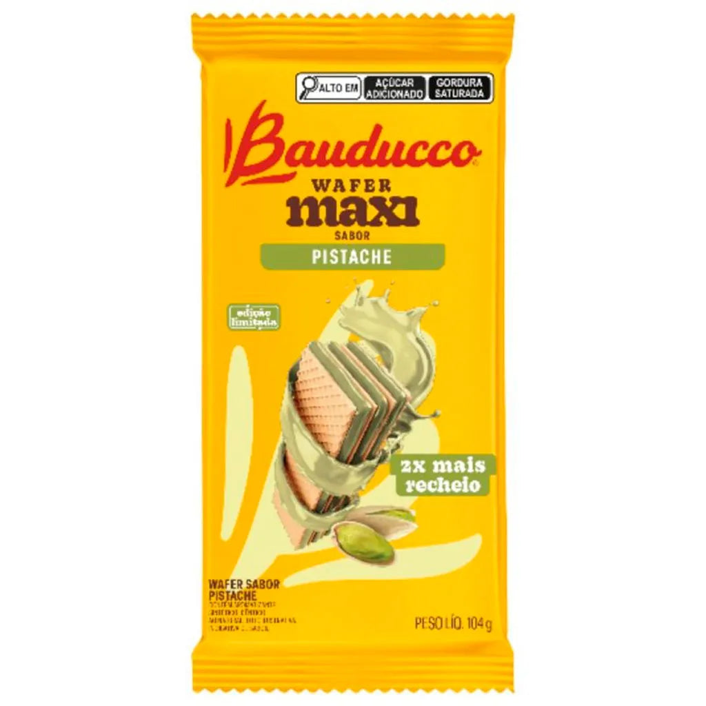 Biscoito Wafer Recheado Maxi Pistache 104g - Bauducco