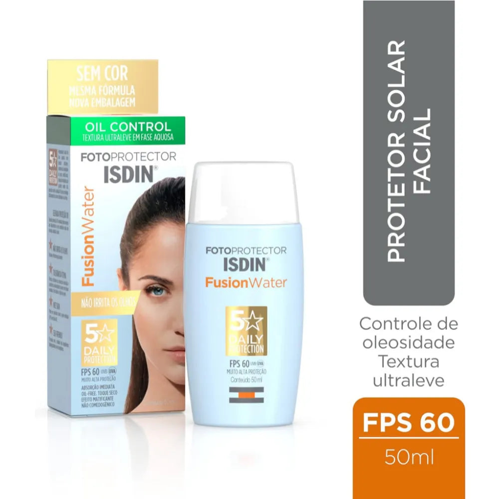 Isdin
Protetor Solar Facial Isdin Fusion Water FPS 60 Sem Cor 50ml